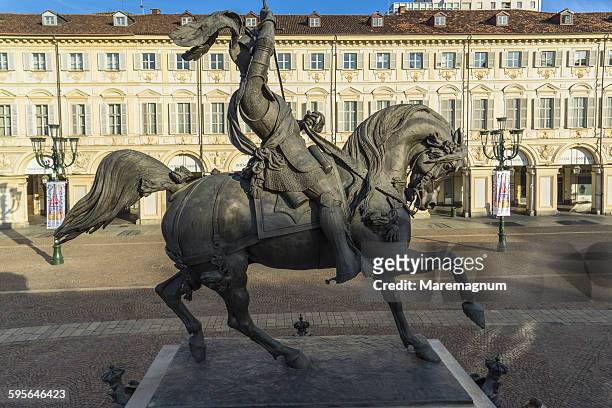 piazza (square) san carlo - piazza san carlo stock pictures, royalty-free photos & images