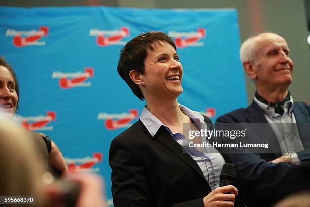 Party leader Frauke Petry during the election night of AfD at AO hostel in Berlin's Lichtenberg district to the state elections in Baden-Württemberg,...