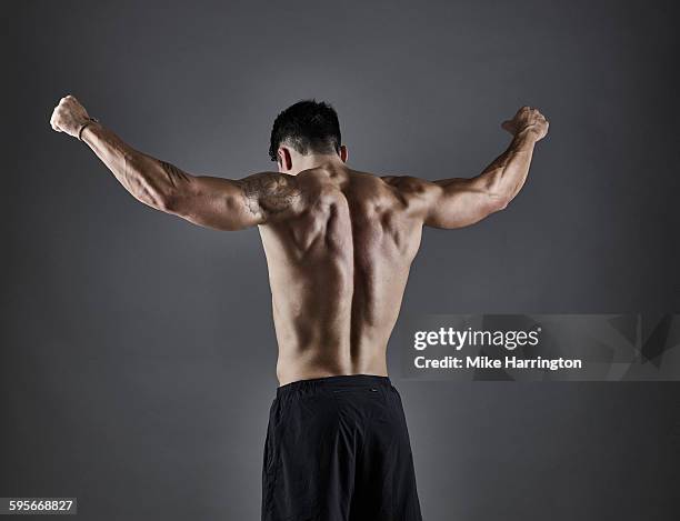 portrait of young, healthy, muscular male. - muscular build stock pictures, royalty-free photos & images