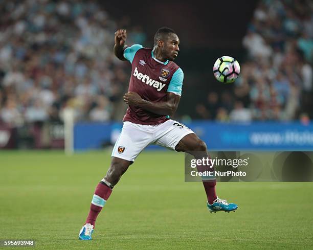 West Ham United's Michail Antonio during Europa League play-off match between West Ham v FC Astra Giurgiu, in London, on August 27, 2016.