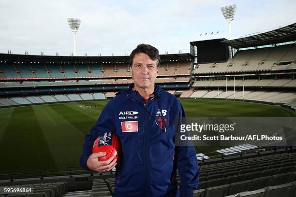 Paul Roos, Senior Coach of the Demons during a Melbourne Demons AFL press conference at the Melbourne Cricket Ground on August 26, 2016 in Melbourne,...