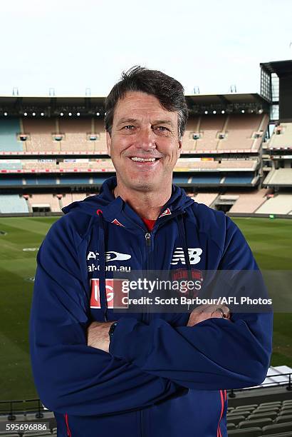 Paul Roos, Senior Coach of the Demons during a Melbourne Demons AFL press conference at the Melbourne Cricket Ground on August 26, 2016 in Melbourne,...