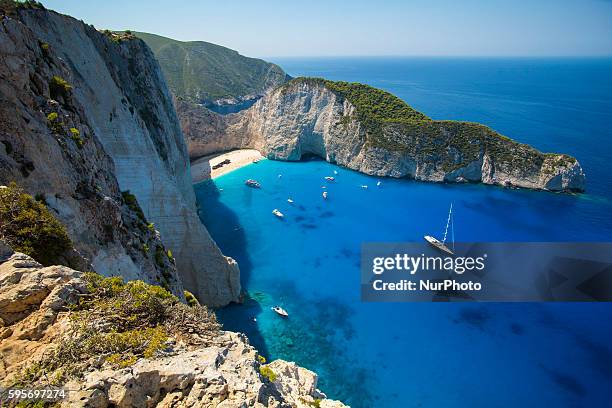 General view of Zakynthos island, Zante, on August 5, 2016.