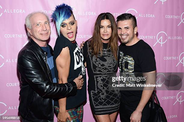 Dr. Robert 'Rocky' Gerner, artist/TV personality Sham Ibrahim, model Janice Dickinson, and fashion designer Erik Rosete attend the Courtney Allegra...