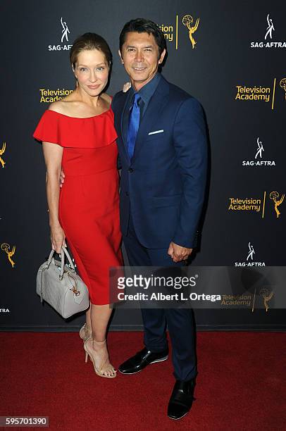 Actor Lou Diamond Phillips and wife Yvonne Boismier Phillips arrive for the Television Academy And SAG-AFTRA's 4th Annual Dynamic And Diverse...