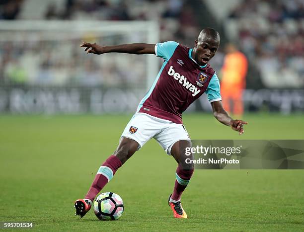 West Ham United's Enner Valencia during Europa League play-off match between West Ham v FC Astra Giurgiu, in London, on August 25, 2016.