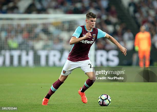 West Ham United's Sam Byram during Europa League play-off match between West Ham v FC Astra Giurgiu, in London, on August 25, 2016.