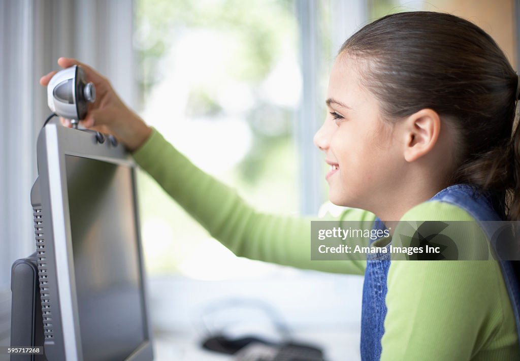 Using Web Camera Girl Using Web Camera High-Res Stock Photo - Getty Images