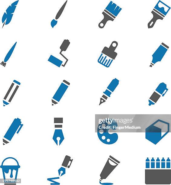 art icons set - vector illustrator stock illustrations