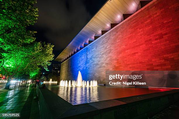 Buildings in Melbourne are illuminated with the French flag to show solidarity with the French people in the wake of the Paris terrorist attacks....