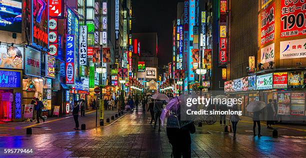 kabukicho red-light district tokyo,japan - red light district stock pictures, royalty-free photos & images