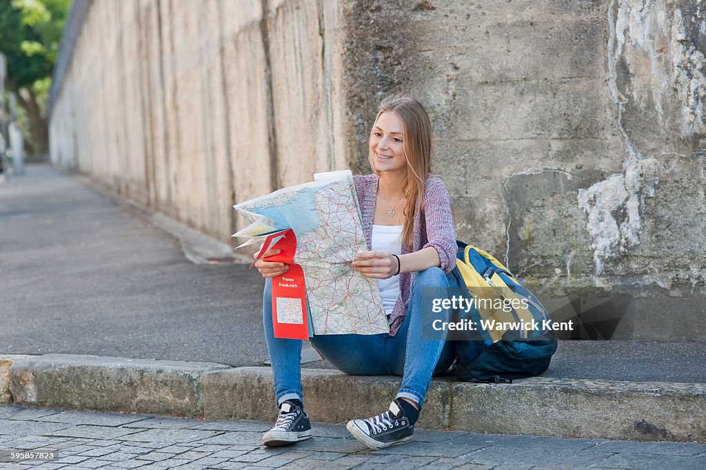 Girl with map