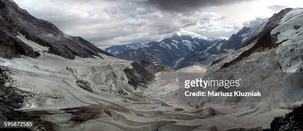 grindelwald-fiescher glacier from eismeer - grindelwald stock pictures, royalty-free photos & images