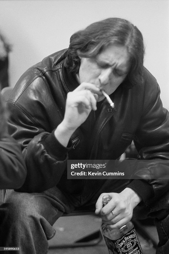 Sean Rider Now Singer Shaun Ryder, of English pop group Happy Mondays, smoking a ...