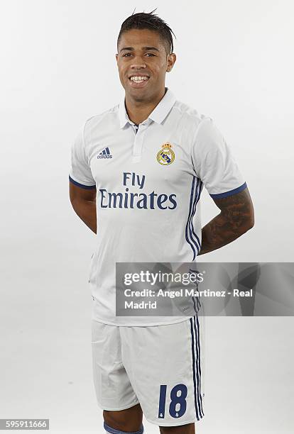 Mariano Diaz of Real Madrid poses during a portrait session at Valdebebas training ground on August 18, 2016 in Madrid, Spain.