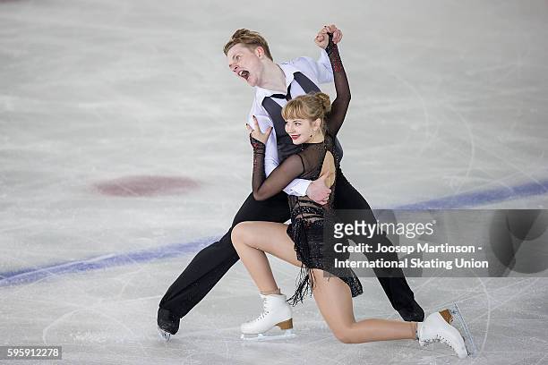 Alexandra Borisova and Cezary Zawadzki of Poland compete during the ice dance short dance on day two of the ISU Junior Grand Prix of Figure Skating...