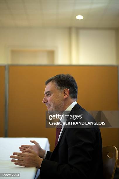 Christophe Habas, Grand Master of France's Grand Orient , the largest Masonic organisation in France, attends a press conference on August 26, 2016...