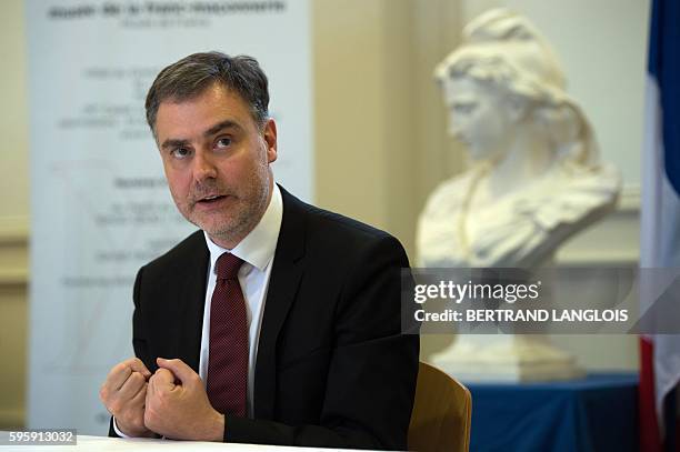 Christophe Habas, Grand Master of France's Grand Orient , the largest Masonic organisation in France, attends a press conference on August 26, 2016...