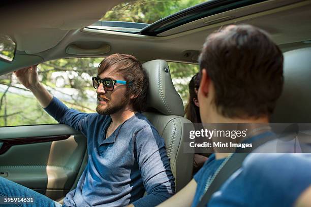 two people in a car, passenger and driver.  - passenger seat foto e immagini stock