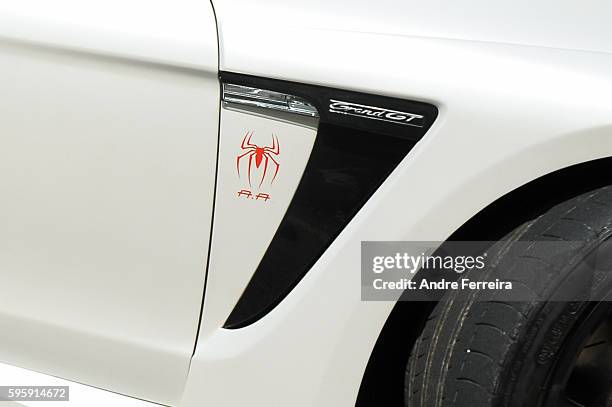 Detail view of Alphonse Areola car exiting the Paris Saint Germain training session on August 26, 2016 in Paris, France.