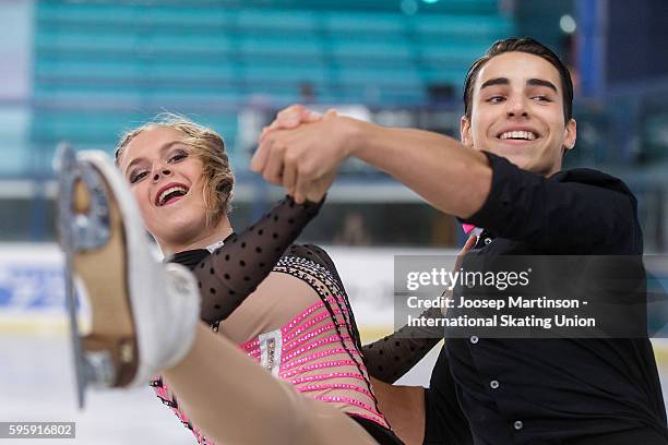 Chanel Den Olden and Rodolphe Sabatini of Netherlands compete during the ice dance short dance on day two of the ISU Junior Grand Prix of Figure...