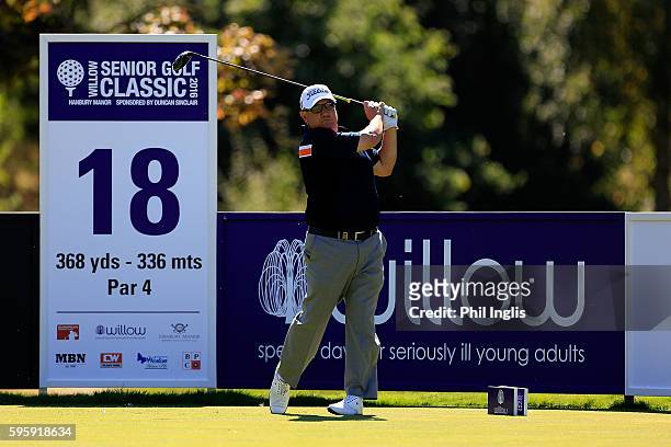 Peter O'Malley of Australia in action during the first round of the Willow Senior Golf Classic played at Hanbury Manor Marriott Hotel and Country...