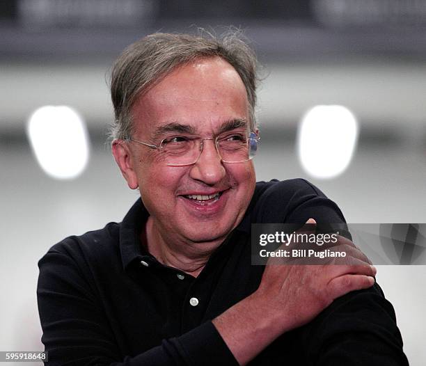 Fiat Chrysler Automobiles CEO Sergio Marchionne takes part in an event celebrating the start of production of three all-new stamping presses at the...