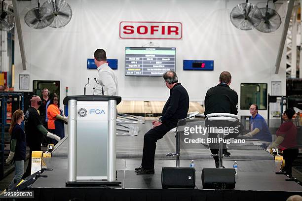 Fiat Chrysler Automobiles CEO Sergio Marchionne takes part in an event celebrating the start of production of three all-new stamping presses at the...