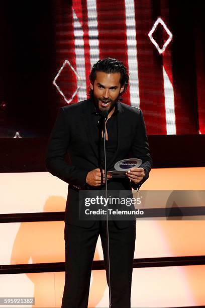 Show" -- Pictured: Fabian Rios on stage during the 2016 Premios Tu Mundo at the American Airlines Arena in Miami, Florida on August 25, 2016 --