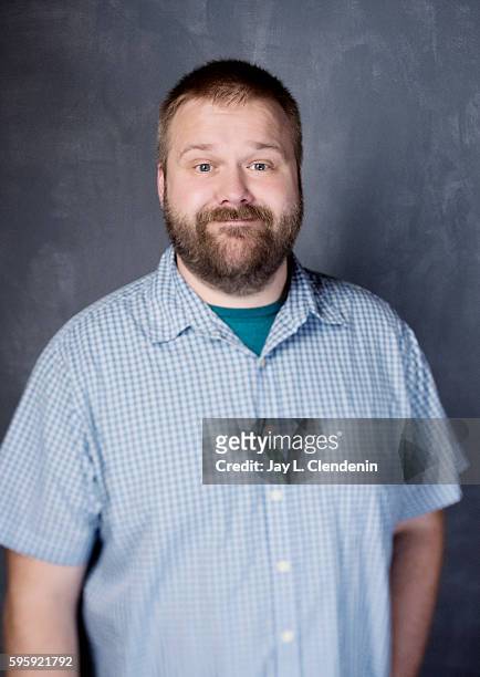 Writer Robert Kirkman of the television series ' Outcast' is photographed for Los Angeles Times at San Diego Comic Con on July 22, 2016 in San Diego,...