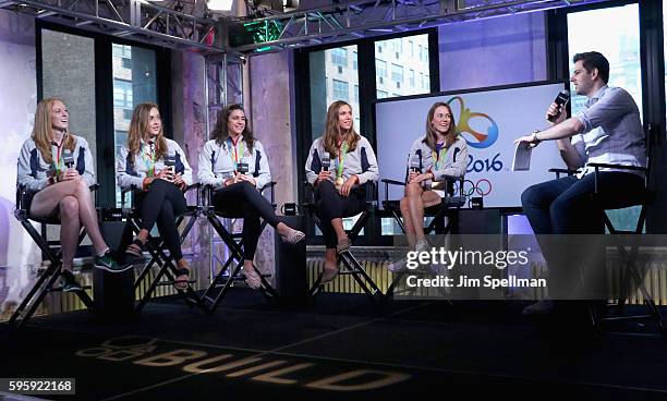Olympic gold medalists Emily Regan, Kerry Simmonds, Amanda Polk, Amanda Elmore, Katelin Snyder from the gold medal winning Women's Eight Olympic...