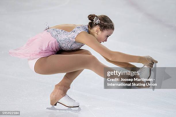 Zeynep Dilruba Sanoglu of Turkey competes during the junior ladies free skating on day two of the ISU Junior Grand Prix of Figure Skating on August...