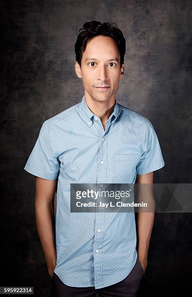 Actor Danny Pudi of 'Powerless' is photographed for Los Angeles Times at San Diego Comic Con on July 22, 2016 in San Diego, California.