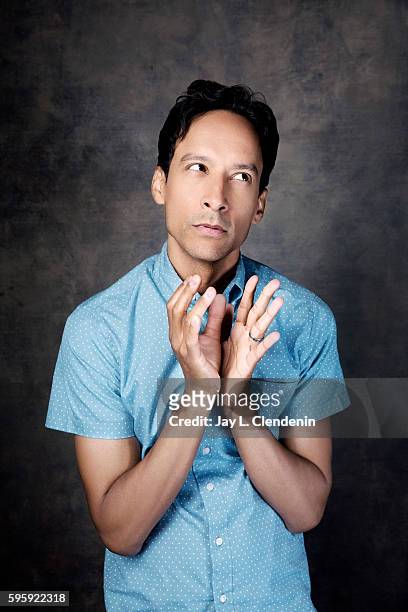 Actor Danny Pudi of 'Powerless' is photographed for Los Angeles Times at San Diego Comic Con on July 22, 2016 in San Diego, California.