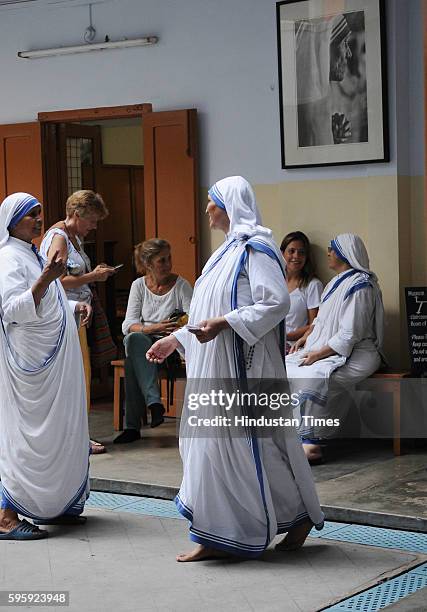 Mother Teresa's 106th birth anniversary at Mother House on August 26, 2016 in Kolkata, India.