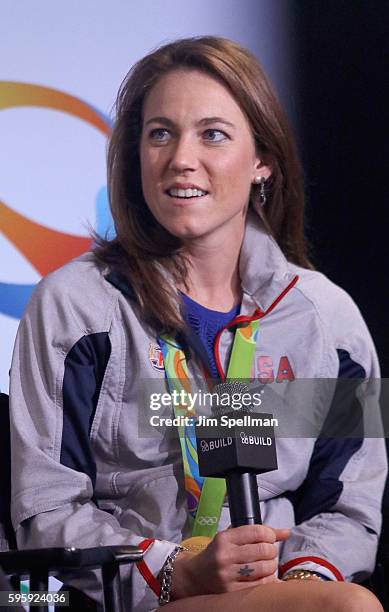 Olympic gold medalists Katelin Snyder from the gold medal winning Women's Eight Olympic Rowing Team attends the AOL Build Presents Gold Medal Winning...