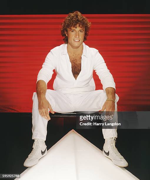 Singer Andy Gibb poses for a portrait in 1981 in Los Angeles, California.