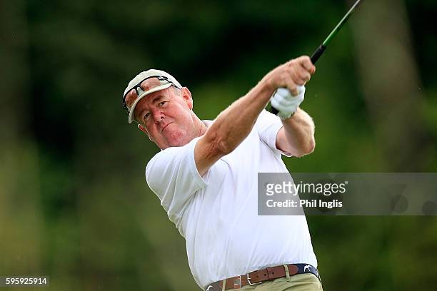 Greg Turner of New Zealand in action during the first round of the Willow Senior Golf Classic played at Hanbury Manor Marriott Hotel and Country Club...