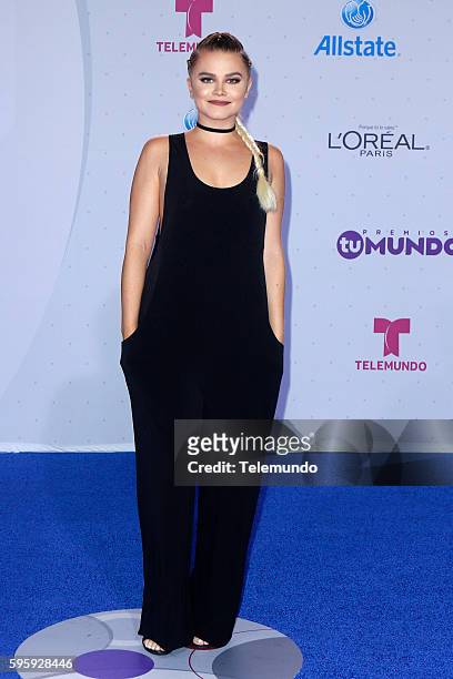 Blue Carpet" -- Pictured: Ana Osorio arrives at the 2016 Premios Tu Mundo at the American Airlines Arena in Miami, Florida on August 25, 2016 --
