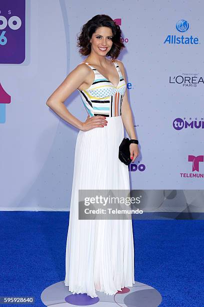 Blue Carpet" -- Pictured: Andrea Marti arrives at the 2016 Premios Tu Mundo at the American Airlines Arena in Miami, Florida on August 25, 2016 --