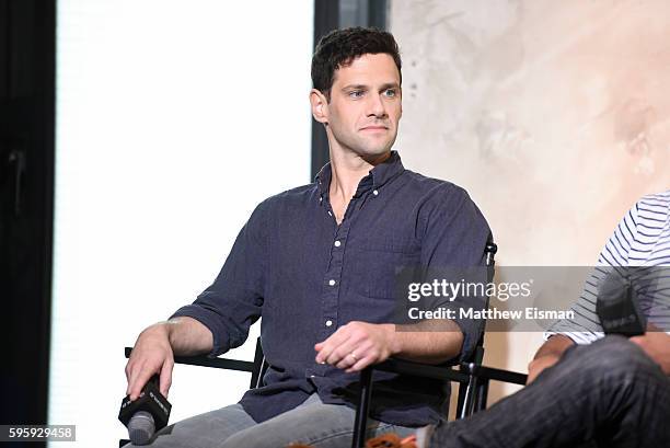 Actor Justin Bartha attends AOL Build presents Elizabeth Wood, Morgan Saylor, Justin Bartha and Brian Marc discussing "White Girl" at AOL HQ on...