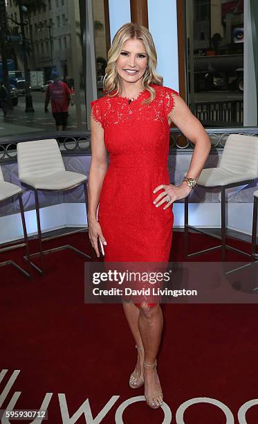 Personality Dayna Devon poses at Hollywood Today Live at W Hollywood on August 26, 2016 in Hollywood, California.