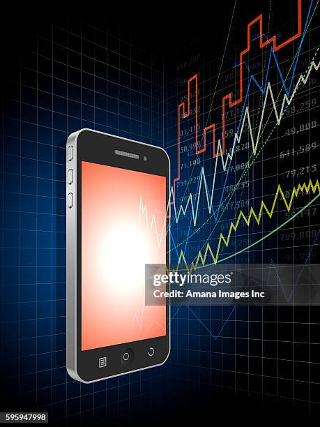 Line Graph Phones Smartphone With Line Graph High-Res Vector Graphic - Getty Images