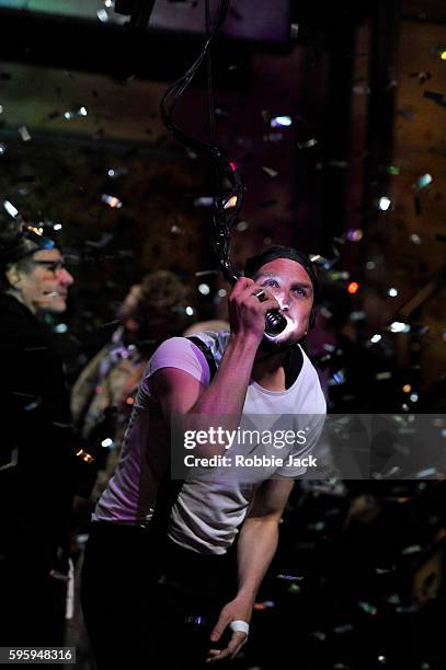 Lars Eidinger as Richard 111 with artists of the company in Schaubuhne Berlin's production of William Shakespeare's Richard 111 directed by Thomas...