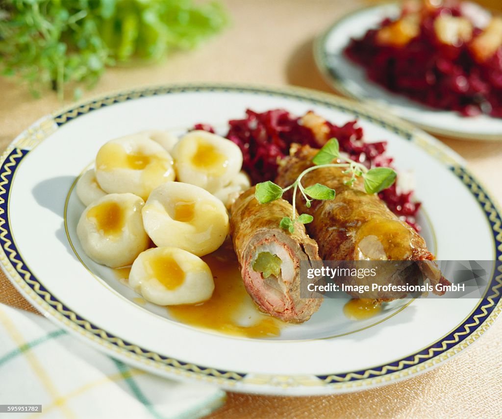 Beef roulade with Silesian dumplings