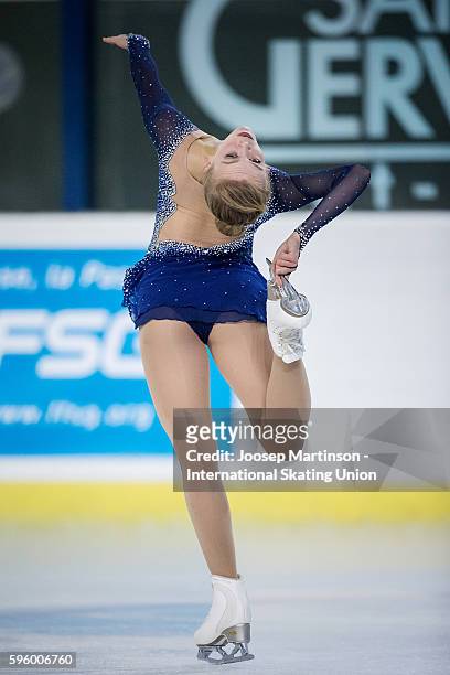 Emmi Peltonen of Finland competes during the junior ladies free skating on day two of the ISU Junior Grand Prix of Figure Skating on August 26, 2016...