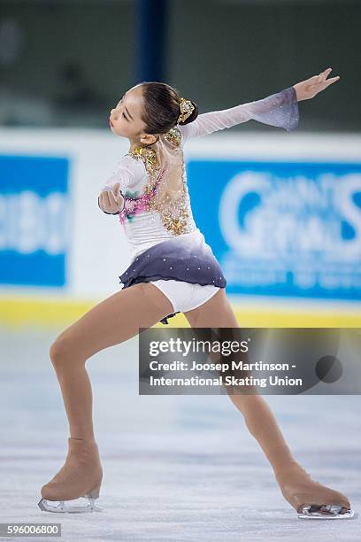 Ye Lim Kim of Korea competes during the junior ladies free skating on day two of the ISU Junior Grand Prix of Figure Skating on August 26, 2016 in...