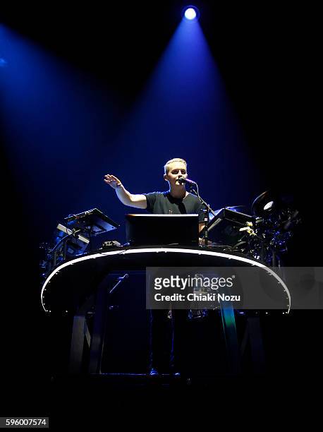 Guy Lawrence of Disclosure performs at Richfield Avenue on August 26, 2016 in Reading, England.