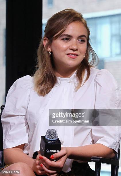 Actress Morgan Saylor attends the AOL Build Presents Elizabeth Wood, Morgan Saylor, Justin Bartha and Brian Marc discussion of "White Girl" at AOL HQ...