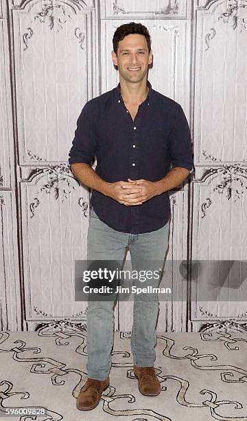 Actor Justin Bartha attends the AOL Build Presents Elizabeth Wood, Morgan Saylor, Justin Bartha and Brian Marc discussion of "White Girl" at AOL HQ...